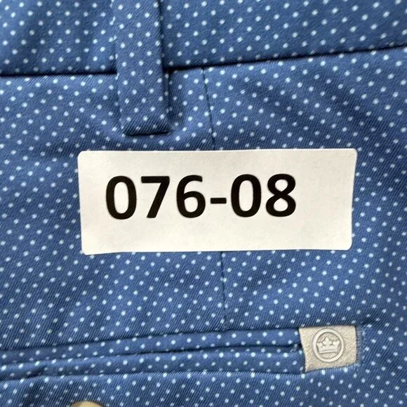 Peter Millar Golf Shorts Men 34 Blue Polka Dot Performance 9" Stretch - Picture 16 of 16